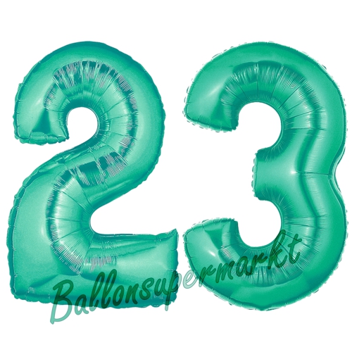 Folienballons-Zahlen-23-Aquamarin-Luftballons-Geschenk-23.-Geburtstag-Jubilaeum-Firmenveranstaltung