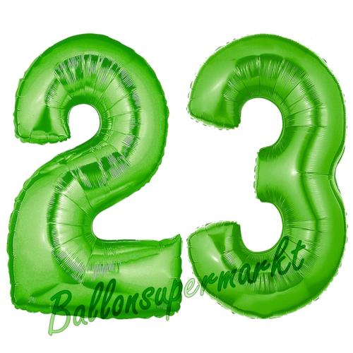 Folienballons-Zahlen-23-Gruen-Luftballons-Geschenk-23.-Geburtstag-Jubilaeum-Firmenveranstaltung