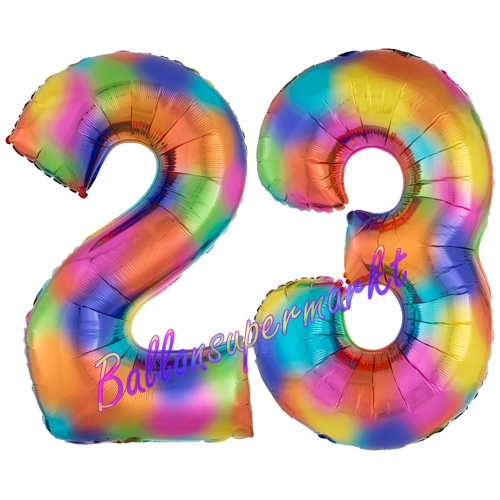 Folienballons-Zahlen-23-Regenbogen-Luftballons-Geschenk-23.-Geburtstag-Jubilaeum-Firmenveranstaltung