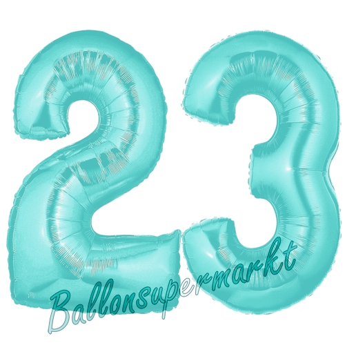 Folienballons-Zahlen-23-Tuerkis-Luftballons-Geschenk-23.-Geburtstag-Jubilaeum-Firmenveranstaltung