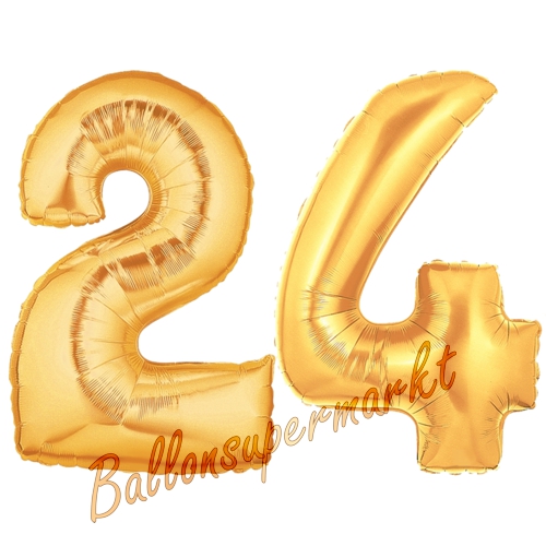 Folienballons-Zahlen-24-Gold-Luftballons-Geschenk-24.-Geburtstag-Jubilaeum-Firmenveranstaltung