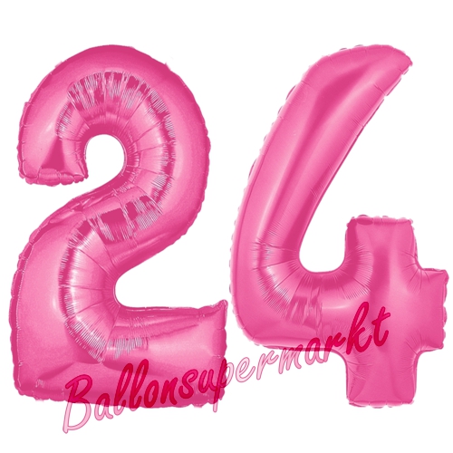 Folienballons-Zahlen-24-Pink-Luftballons-Geschenk-24.-Geburtstag-Jubilaeum-Firmenveranstaltung