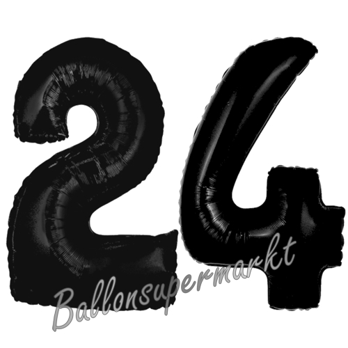Folienballons-Zahlen-24-Schwarz-Luftballons-Geschenk-24.-Geburtstag-Jubilaeum-Firmenveranstaltung