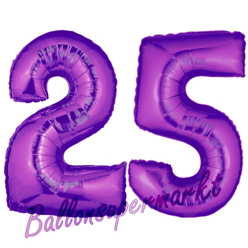 Folienballons-Zahlen-25-Lila-Luftballons-Geschenk-25.-Geburtstag-Jubilaeum-Firmenveranstaltung