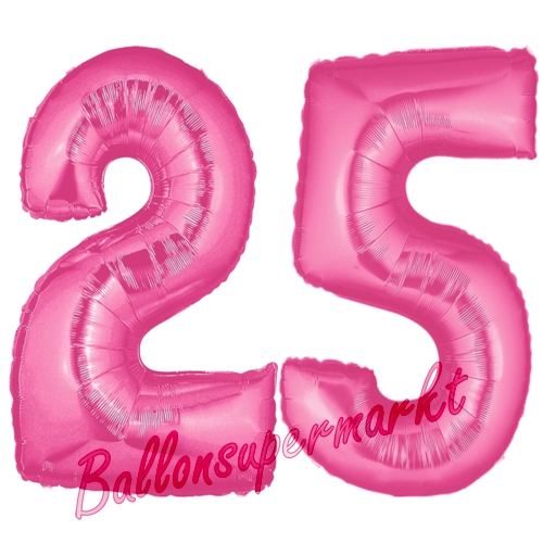 Folienballons-Zahlen-25-Pink-Luftballons-Geschenk-25.-Geburtstag-Jubilaeum-Firmenveranstaltung