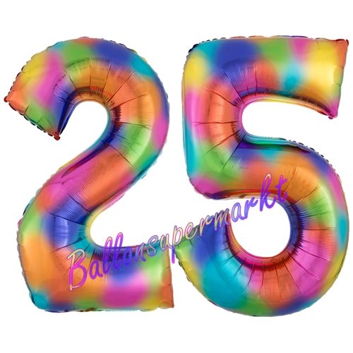 Folienballons-Zahlen-25-Regenbogen-Luftballons-Geschenk-25.-Geburtstag-Jubilaeum-Firmenveranstaltung