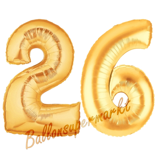 Folienballons-Zahlen-26-Gold-Luftballons-Geschenk-26.-Geburtstag-Jubilaeum-Firmenveranstaltung