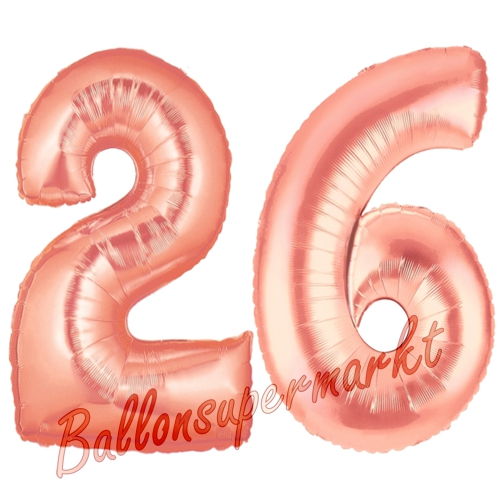 Folienballons-Zahlen-26-Rosegold-Luftballons-Geschenk-26.-Geburtstag-Jubilaeum-Firmenveranstaltung