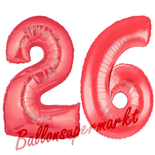 Folienballons-Zahlen-26-Rot-Luftballons-Geschenk-26.-Geburtstag-Jubilaeum-Firmenveranstaltung