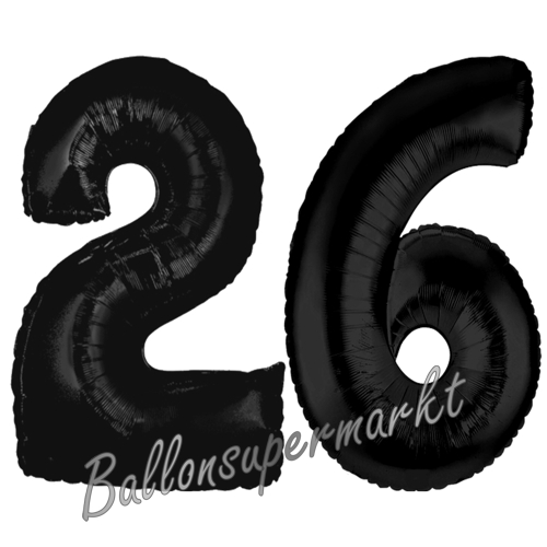 Folienballons-Zahlen-26-Schwarz-Luftballons-Geschenk-26.-Geburtstag-Jubilaeum-Firmenveranstaltung