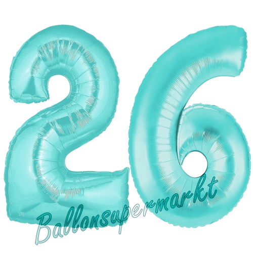 Folienballons-Zahlen-26-Tuerkis-Luftballons-Geschenk-26.-Geburtstag-Jubilaeum-Firmenveranstaltung