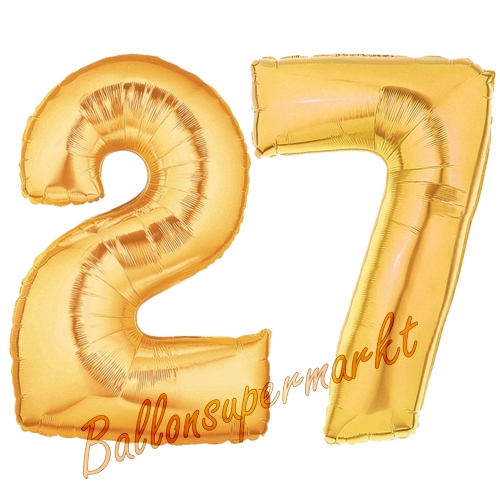 Folienballons-Zahlen-27-Gold-Luftballons-Geschenk-27.-Geburtstag-Jubilaeum-Firmenveranstaltung