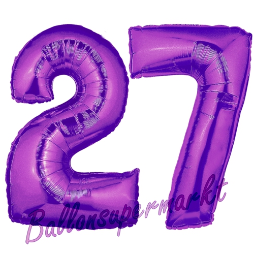 Folienballons-Zahlen-27-Lila-Luftballons-Geschenk-27.-Geburtstag-Jubilaeum-Firmenveranstaltung