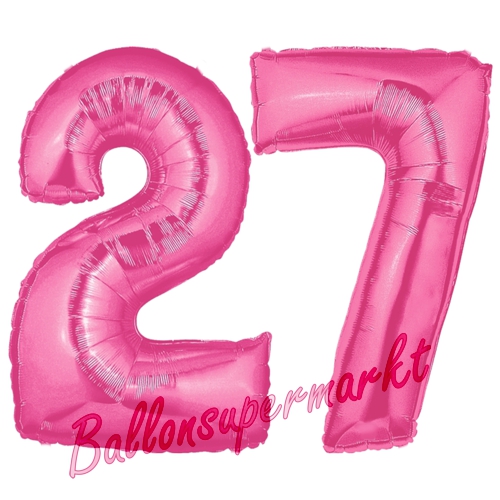 Folienballons-Zahlen-27-Pink-Luftballons-Geschenk-27.-Geburtstag-Jubilaeum-Firmenveranstaltung
