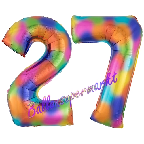 Folienballons-Zahlen-27-Regenbogen-Luftballons-Geschenk-27.-Geburtstag-Jubilaeum-Firmenveranstaltung