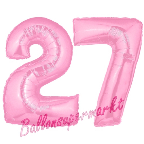 Folienballons-Zahlen-27-Rosa-Luftballons-Geschenk-27.-Geburtstag-Jubilaeum-Firmenveranstaltung
