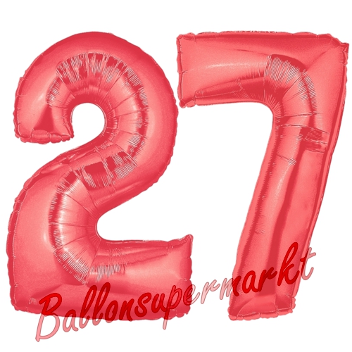 Folienballons-Zahlen-27-Rot-Luftballons-Geschenk-27.-Geburtstag-Jubilaeum-Firmenveranstaltung