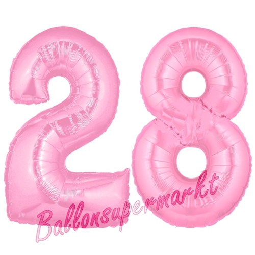 Folienballons-Zahlen-28-Rosa-Luftballons-Geschenk-28.-Geburtstag-Jubilaeum-Firmenveranstaltung