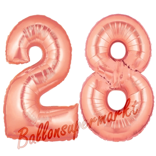 Folienballons-Zahlen-28-Rosegold-Luftballons-Geschenk-28.-Geburtstag-Jubilaeum-Firmenveranstaltung
