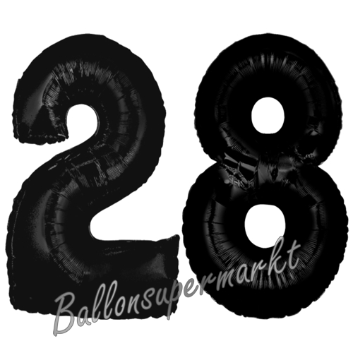 Folienballons-Zahlen-28-Schwarz-Luftballons-Geschenk-28.-Geburtstag-Jubilaeum-Firmenveranstaltung