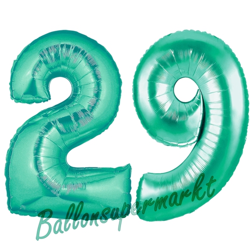 Folienballons-Zahlen-29-Aquamarin-Luftballons-Geschenk-29.-Geburtstag-Jubilaeum-Firmenveranstaltung