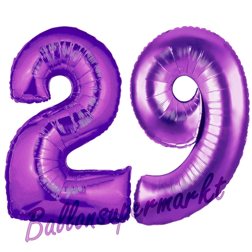 Folienballons-Zahlen-29-Lila-Luftballons-Geschenk-29.-Geburtstag-Jubilaeum-Firmenveranstaltung