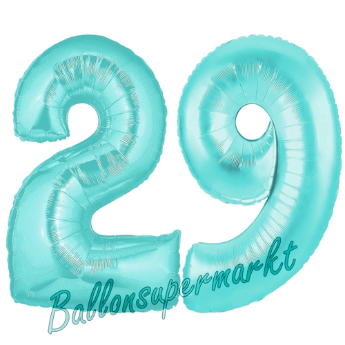 Folienballons-Zahlen-29-Tuerkis-Luftballons-Geschenk-29.-Geburtstag-Jubilaeum-Firmenveranstaltung