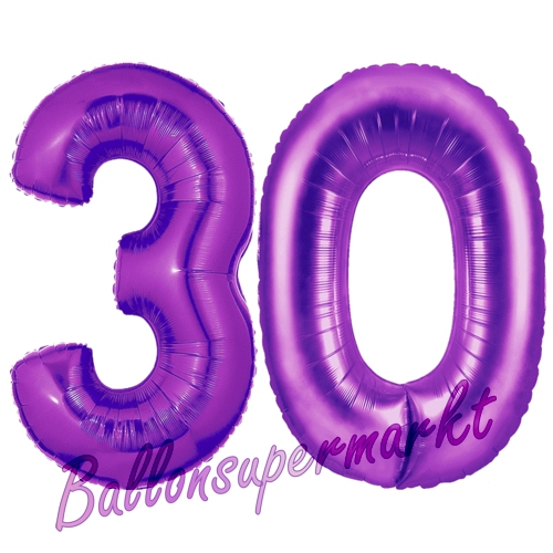 Folienballons-Zahlen-30-Lila-Luftballons-Geschenk-30.-Geburtstag-Jubilaeum-Firmenveranstaltung
