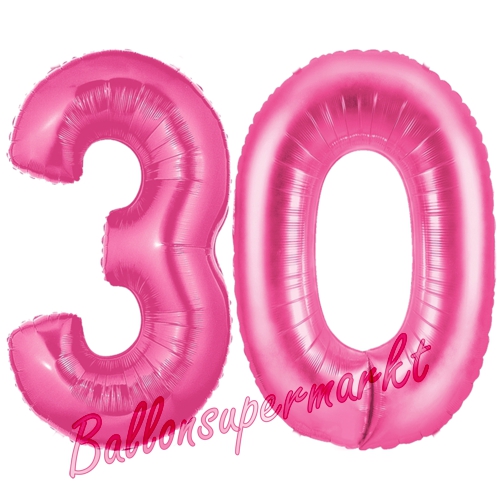 Folienballons-Zahlen-30-Pink-Luftballons-Geschenk-30.-Geburtstag-Jubilaeum-Firmenveranstaltung