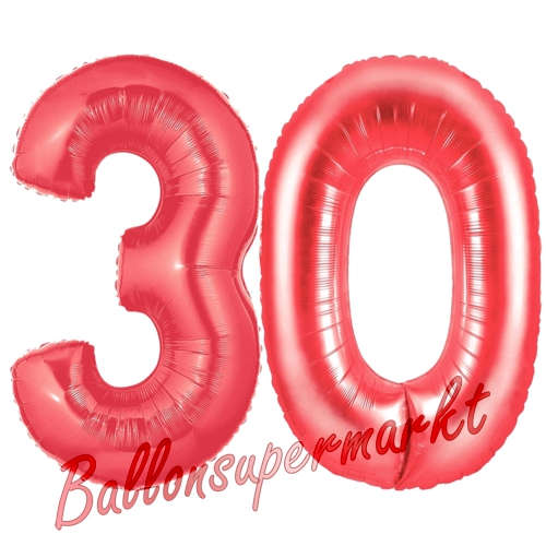 Folienballons-Zahlen-30-Rot-Luftballons-Geschenk-30.-Geburtstag-Jubilaeum-Firmenveranstaltung