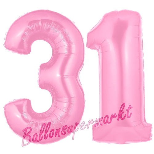 Folienballons-Zahlen-31-Rosa-Luftballons-Geschenk-31.-Geburtstag-Jubilaeum-Firmenveranstaltung