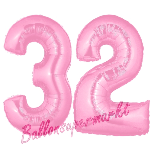 Folienballons-Zahlen-32-Rosa-Luftballons-Geschenk-32.-Geburtstag-Jubilaeum-Firmenveranstaltung