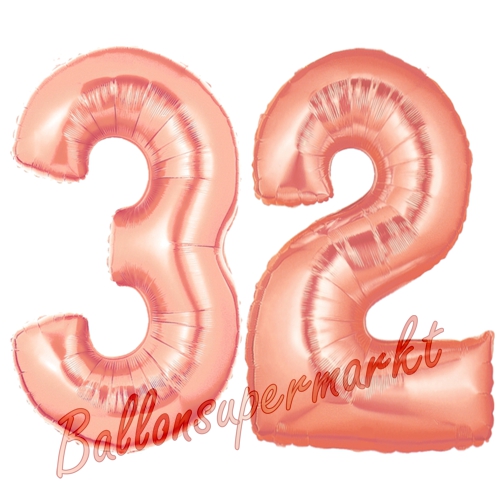 Folienballons-Zahlen-32-Rosegold-Luftballons-Geschenk-32.-Geburtstag-Jubilaeum-Firmenveranstaltung