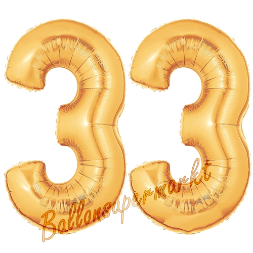 Folienballons-Zahlen-33-Gold-Luftballons-Geschenk-33.-Geburtstag-Jubilaeum-Firmenveranstaltung