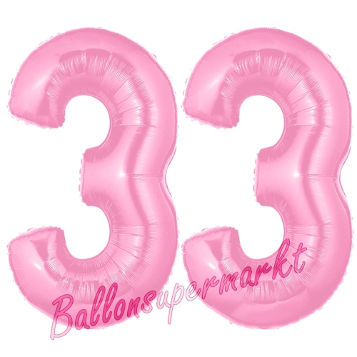 Folienballons-Zahlen-33-Rosa-Luftballons-Geschenk-33.-Geburtstag-Jubilaeum-Firmenveranstaltung