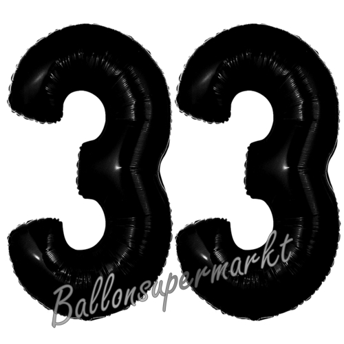 Folienballons-Zahlen-33-Schwarz-Luftballons-Geschenk-33.-Geburtstag-Jubilaeum-Firmenveranstaltung