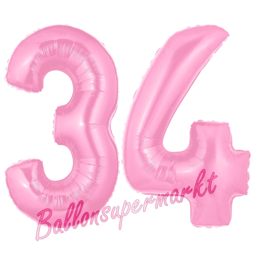 Folienballons-Zahlen-34-Rosa-Luftballons-Geschenk-34.-Geburtstag-Jubilaeum-Firmenveranstaltung