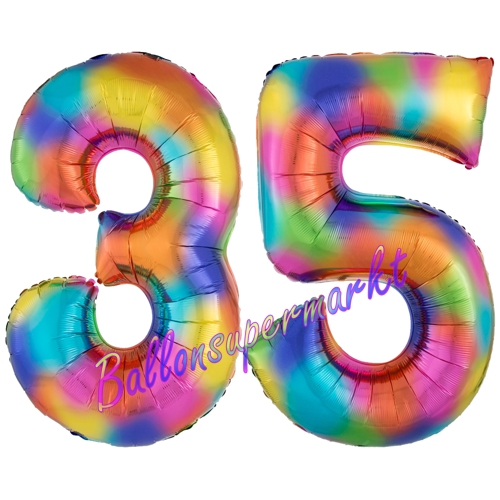 Folienballons-Zahlen-35-Regenbogen-Luftballons-Geschenk-35.-Geburtstag-Jubilaeum-Firmenveranstaltung