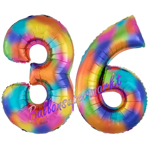 Folienballons-Zahlen-36-Regenbogen-Luftballons-Geschenk-36.-Geburtstag-Jubilaeum-Firmenveranstaltung