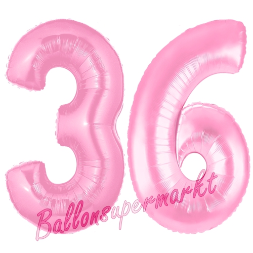 Folienballons-Zahlen-36-Rosa-Luftballons-Geschenk-36.-Geburtstag-Jubilaeum-Firmenveranstaltung