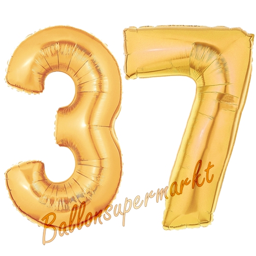 Folienballons-Zahlen-37-Gold-Luftballons-Geschenk-37.-Geburtstag-Jubilaeum-Firmenveranstaltung