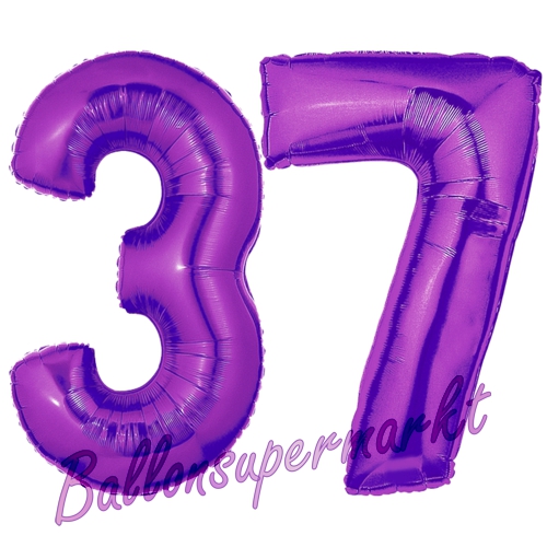 Folienballons-Zahlen-37-Lila-Luftballons-Geschenk-37.-Geburtstag-Jubilaeum-Firmenveranstaltung