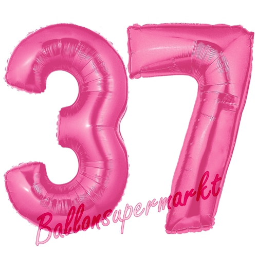 Folienballons-Zahlen-37-Pink-Luftballons-Geschenk-37.-Geburtstag-Jubilaeum-Firmenveranstaltung