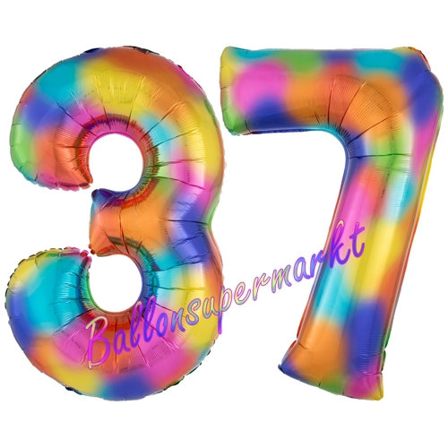 Folienballons-Zahlen-36-Regenbogen-Luftballons-Geschenk-37.-Geburtstag-Jubilaeum-Firmenveranstaltung