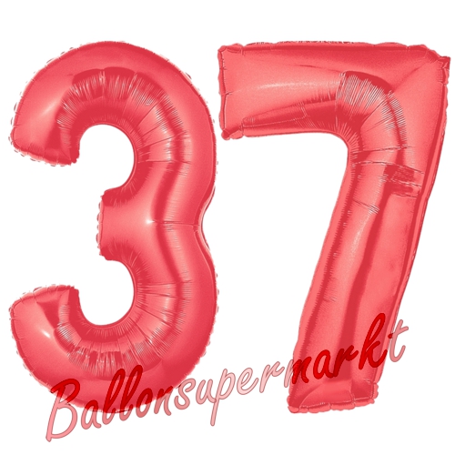 Folienballons-Zahlen-37-Rot-Luftballons-Geschenk-37.-Geburtstag-Jubilaeum-Firmenveranstaltung