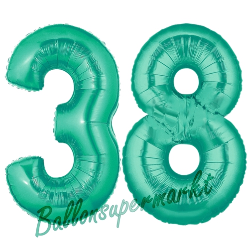 Folienballons-Zahlen-38-Aquamarin-Luftballons-Geschenk-38.-Geburtstag-Jubilaeum-Firmenveranstaltung