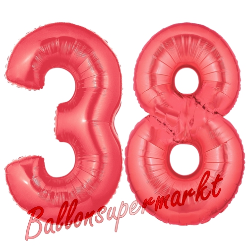 Folienballons-Zahlen-38-Rot-Luftballons-Geschenk-38.-Geburtstag-Jubilaeum-Firmenveranstaltung