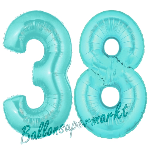 Folienballons-Zahlen-38-Tuerkis-Luftballons-Geschenk-38.-Geburtstag-Jubilaeum-Firmenveranstaltung