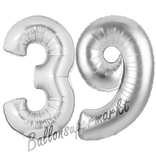 Folienballons-Zahlen-39-Silber-Luftballons-Geschenk-39.-Geburtstag-Jubilaeum-Firmenveranstaltung