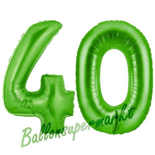 Folienballons-Zahlen-40-Gruen-Luftballons-Geschenk-40.-Geburtstag-Jubilaeum-Firmenveranstaltung